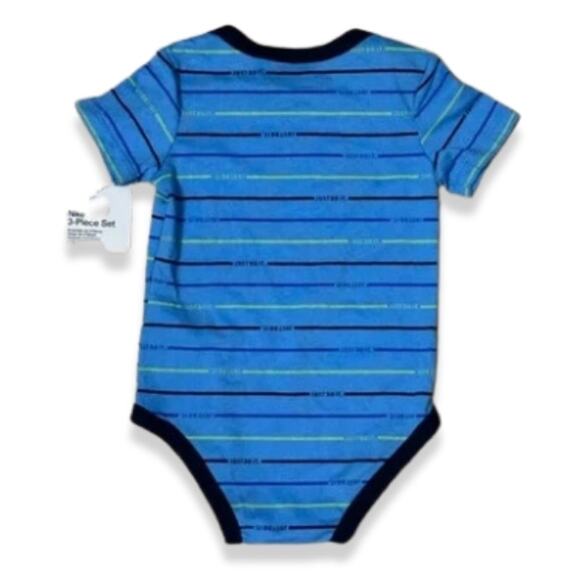 Nike Bodysuit Romper "Just Do It Hook & Loop" Graphic Multicolored Baby 9M NWT - Picture 4 of 7